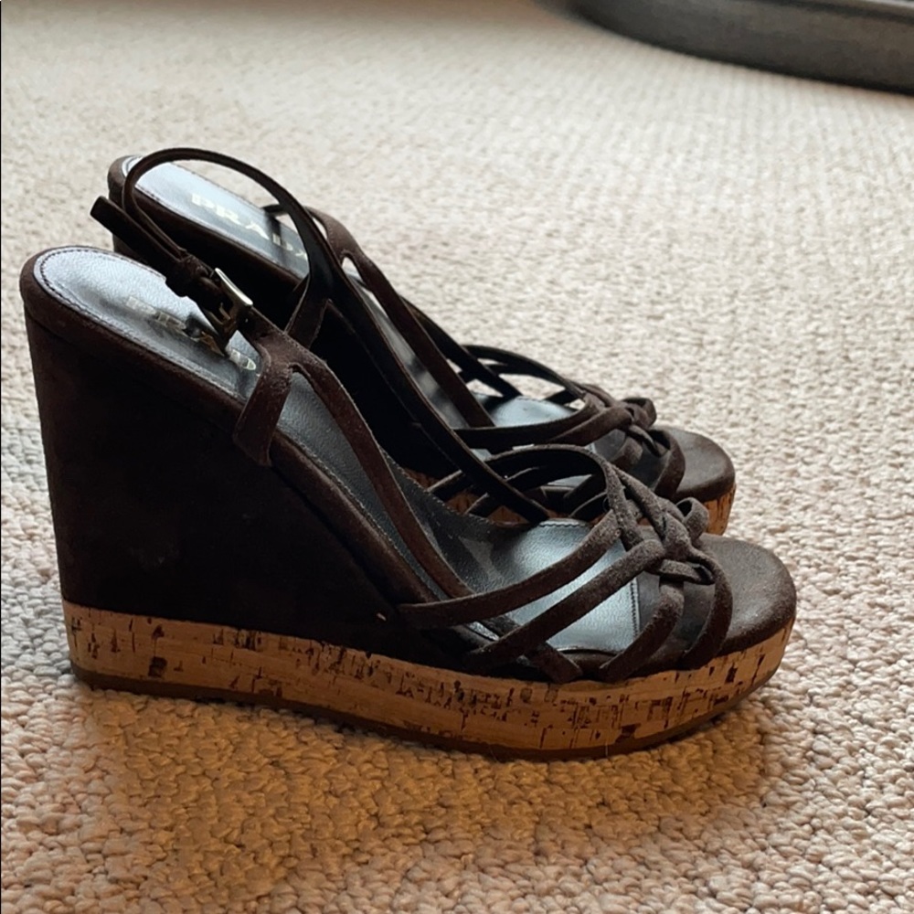 Prada Brown Suede Sandals Size 35